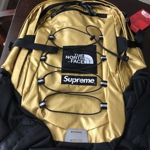 Supreme/North face collab Gold Borealis book bag